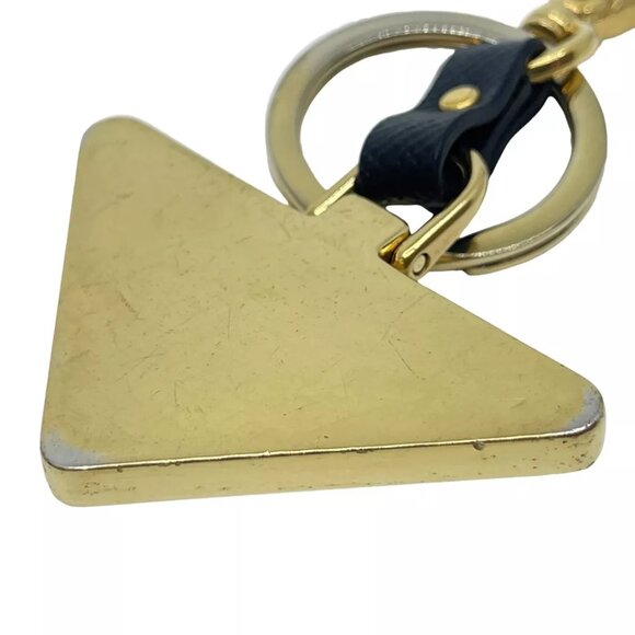 PRADA Triangle Key Holder Black Metallic - Picture 6 of 7